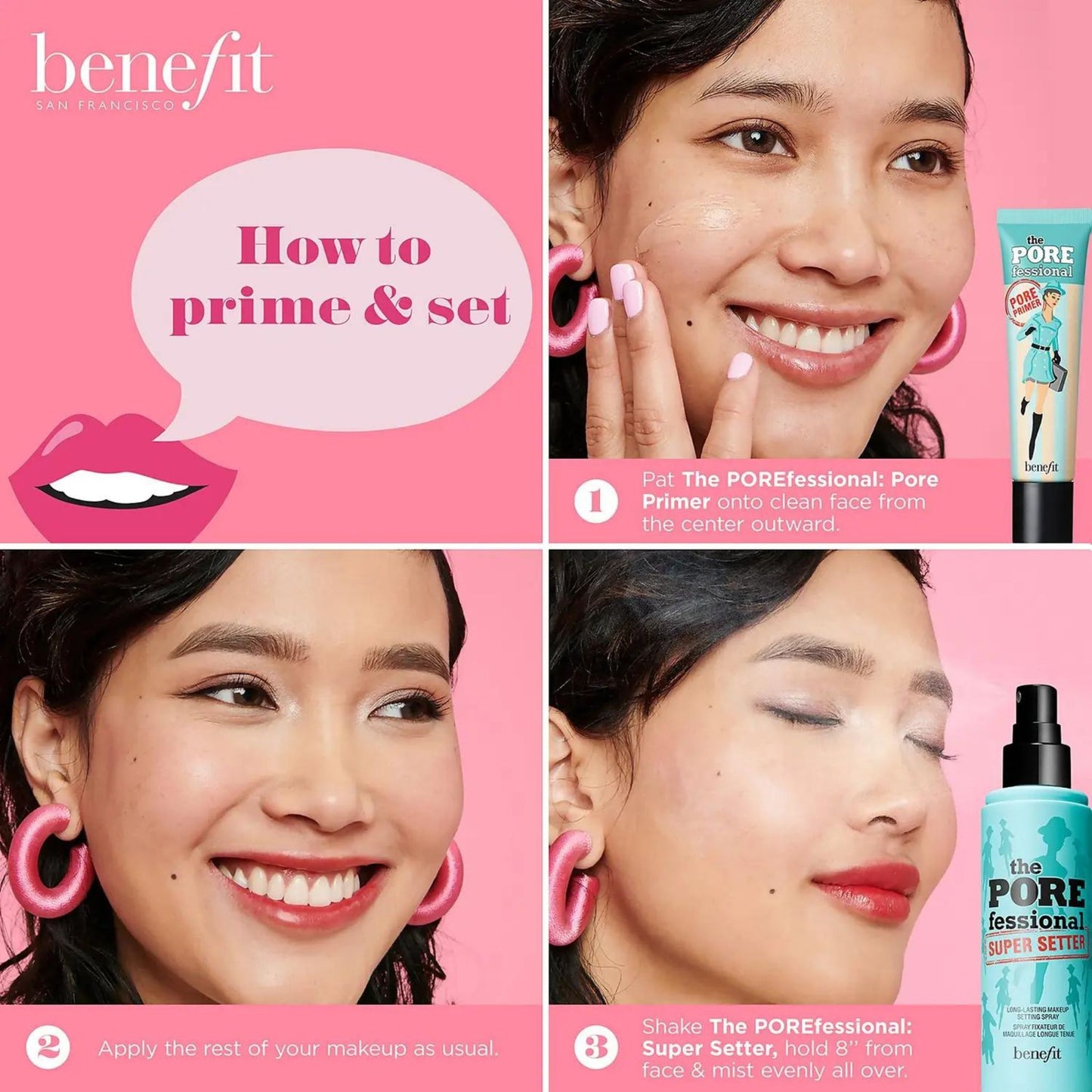 Benefit Pore MINImizer Primer TRAVEL-SIZE trio (Worth £37.50) including the NEW! The POREfessional: Lite Primer