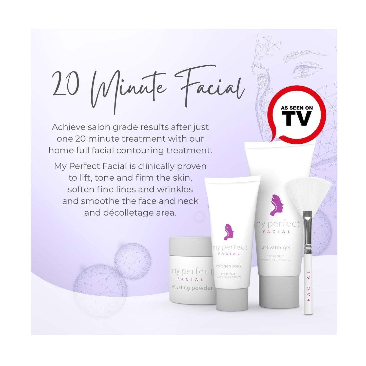 My Perfect Facial, Penny Lane, 5 Treatment Kit, Instant Results, Clinically Proven, Anti-Ageing 3-Stage Facial Contouring and Skin Tightening System. Salon Grade Results, 20 minute facial at home