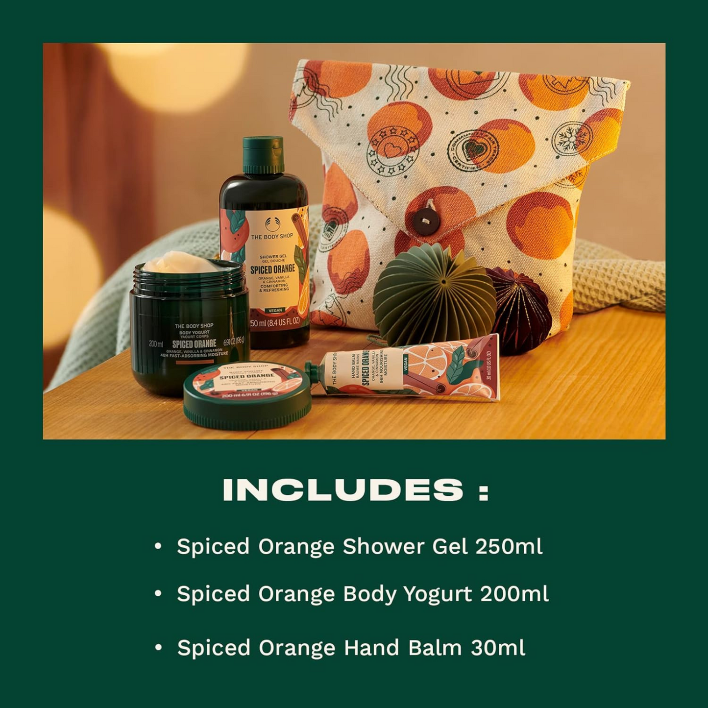 The Body Shop Oranges & Stockings Spiced Gift Set Contains Shower Gel, Body Yogurt and Hand cream