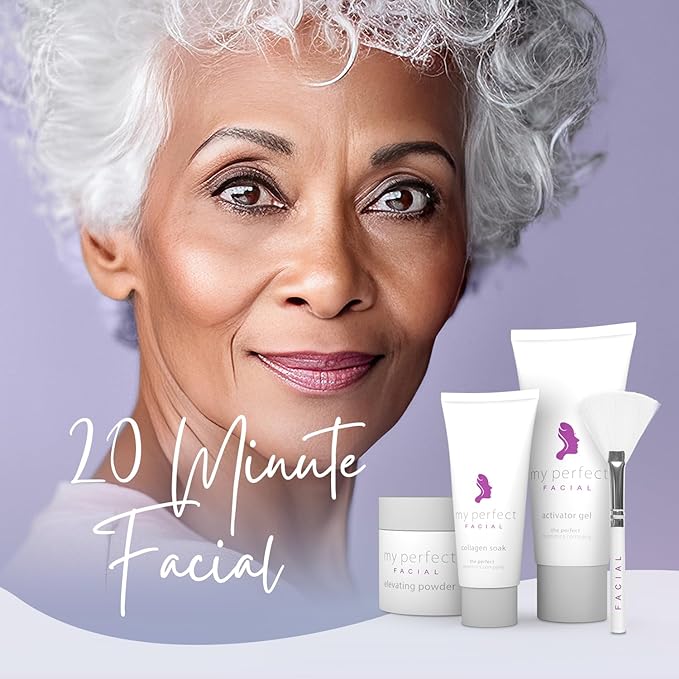 My Perfect Facial, Penny Lane, 10 Treatment Kit, Instant Results, Clinically Proven, Anti-Ageing 3-Stage Facial Contouring and Skin Tightening System. Salon Grade Results, 20 minute facial at home