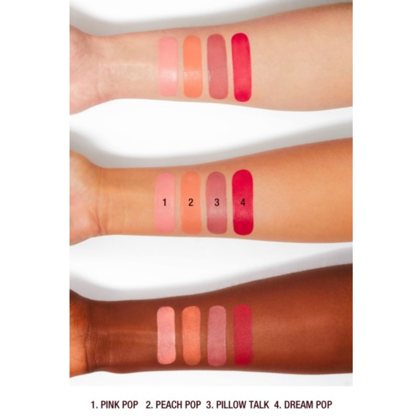Charlotte Tilbury Matte Finish Blush Shade Swatches