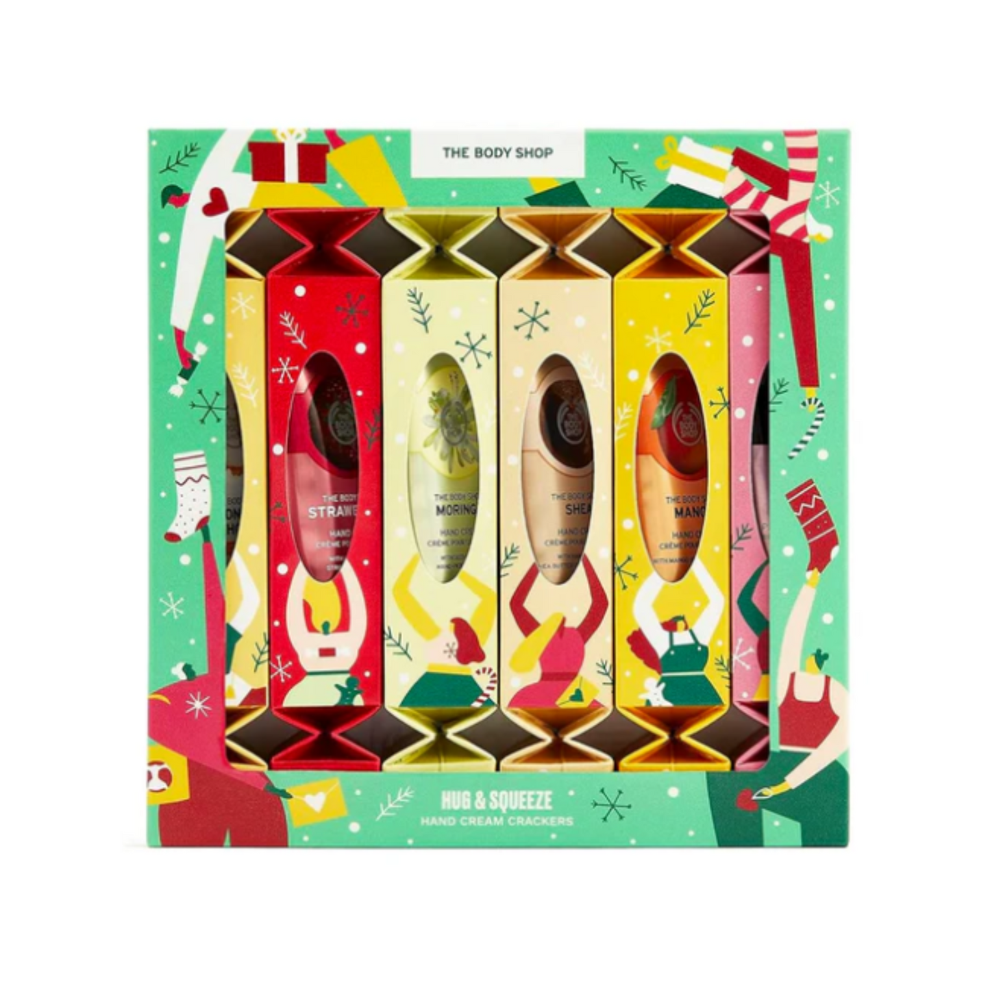 The Body Shop Hug & Squeeze Hand Cream Cracker Gift Set of 6