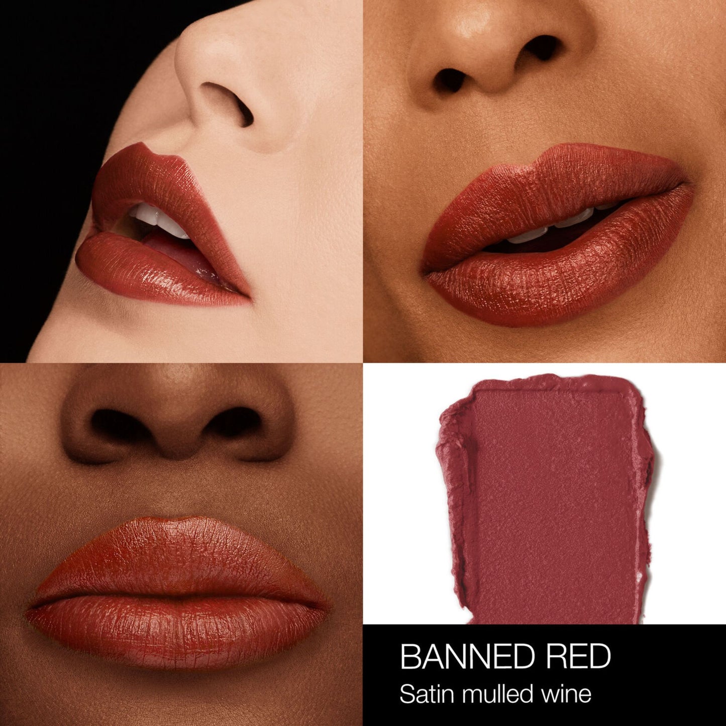 NARS Satin Mulled Wine Lipstick Shade Banned Red