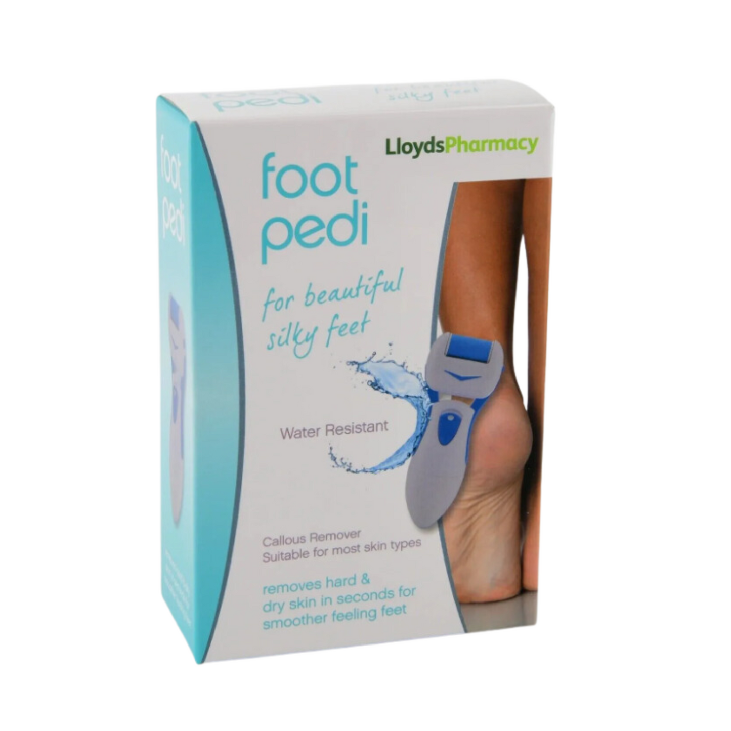 Lloyds Pharmacy Rechargeable Water Resistant Foot Pedi Removes hard and dry skin in seconds for smoother feeling feet 