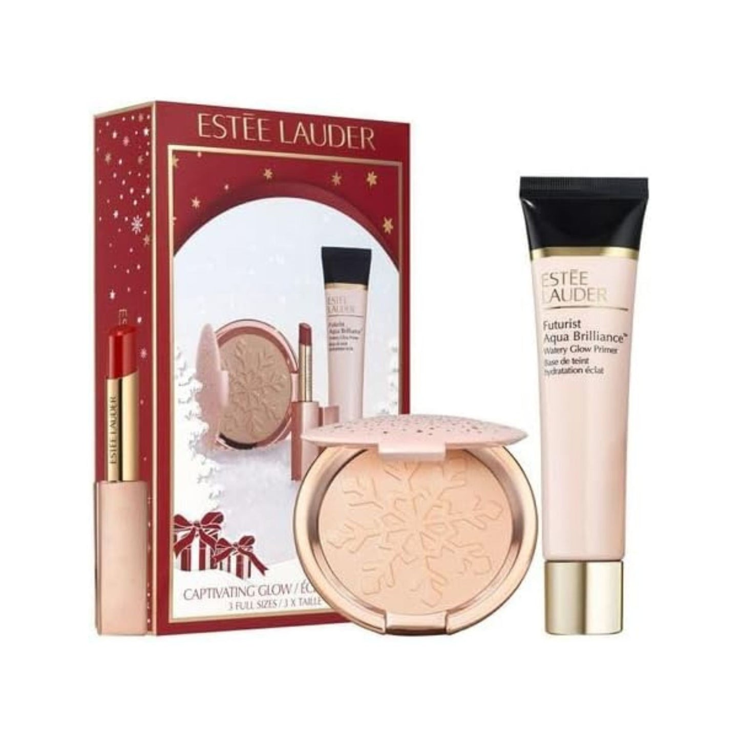 Estée Lauder Captivating Glow Makeup Set with Full Size Primer, Highlighter and Lipstick (Collection worth £97.00)