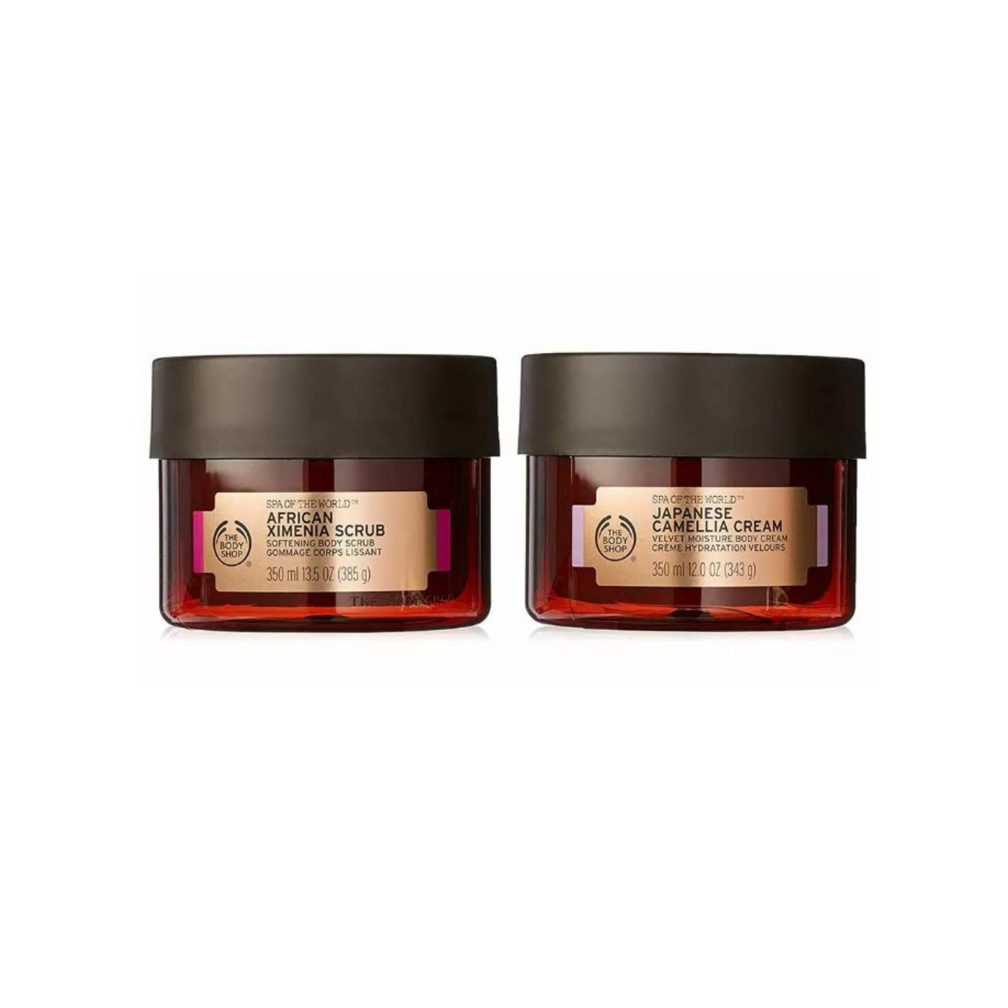 The Body Shop Spa Of The World Relaxing Ritual Premium Collection Gift Set African Ximenia Scrub & Japanese Camellia Cream