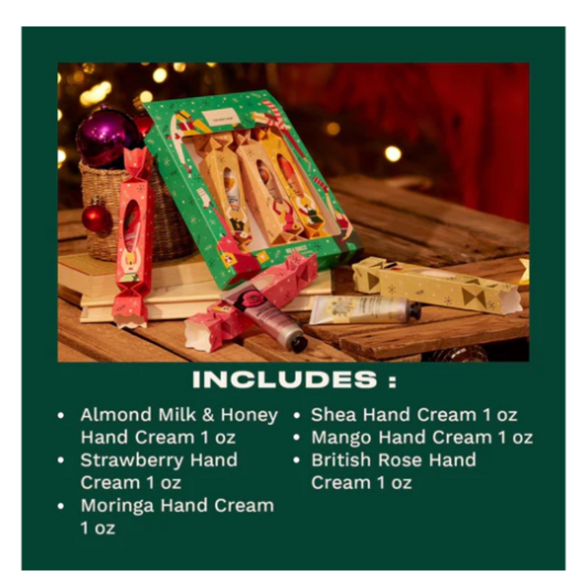 The Body Shop Hug & Squeeze Hand Cream Cracker Gift Set of 6