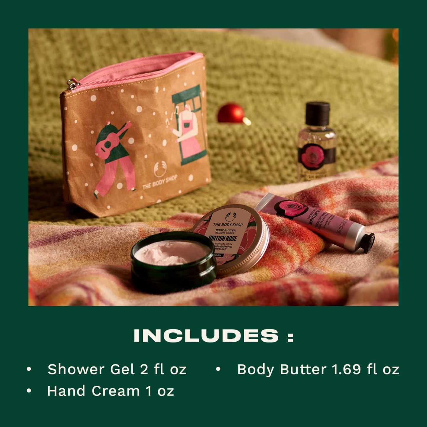 The Body Shop Bloom & Glow British Rose Shower Gel, Body Butter and Hand cream