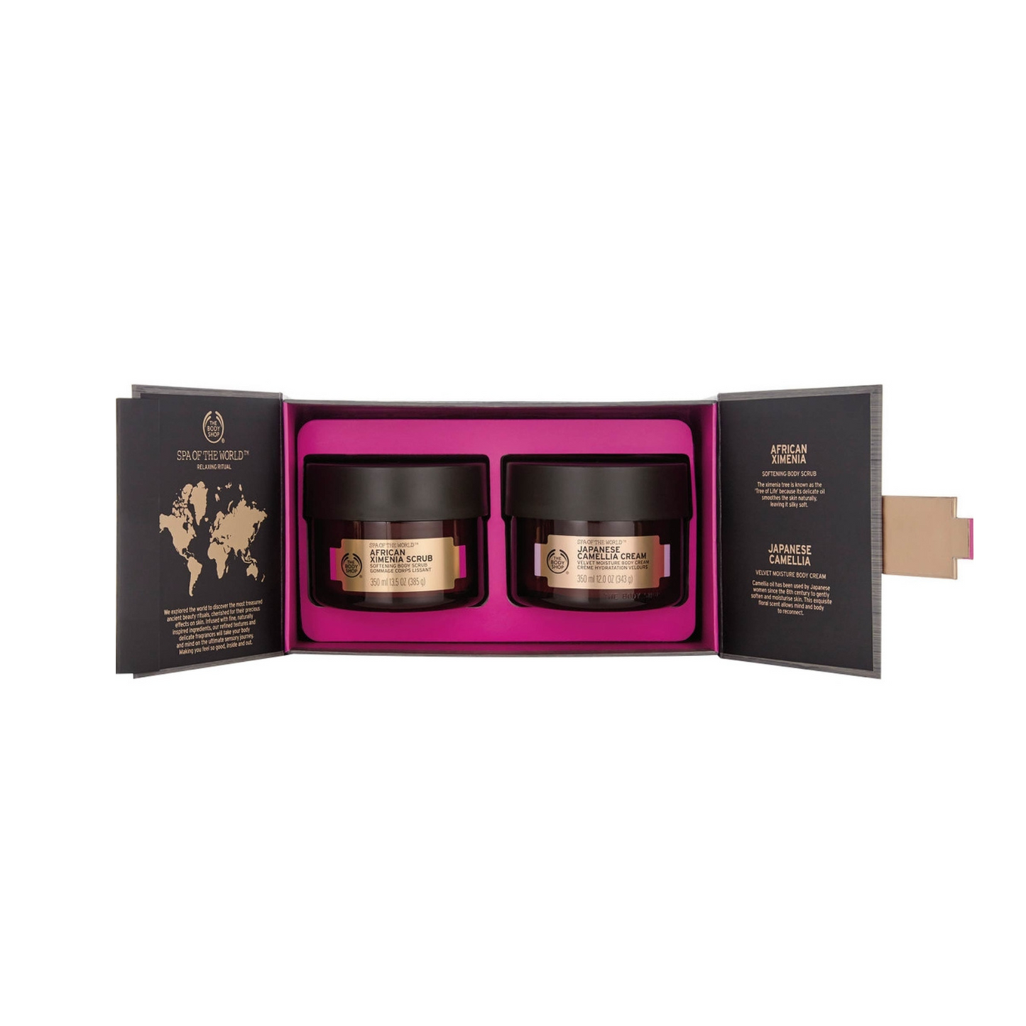 The Body Shop Spa Of The World Relaxing Ritual Premium Collection Gift Set African Ximenia Scrub & Japanese Camellia Cream