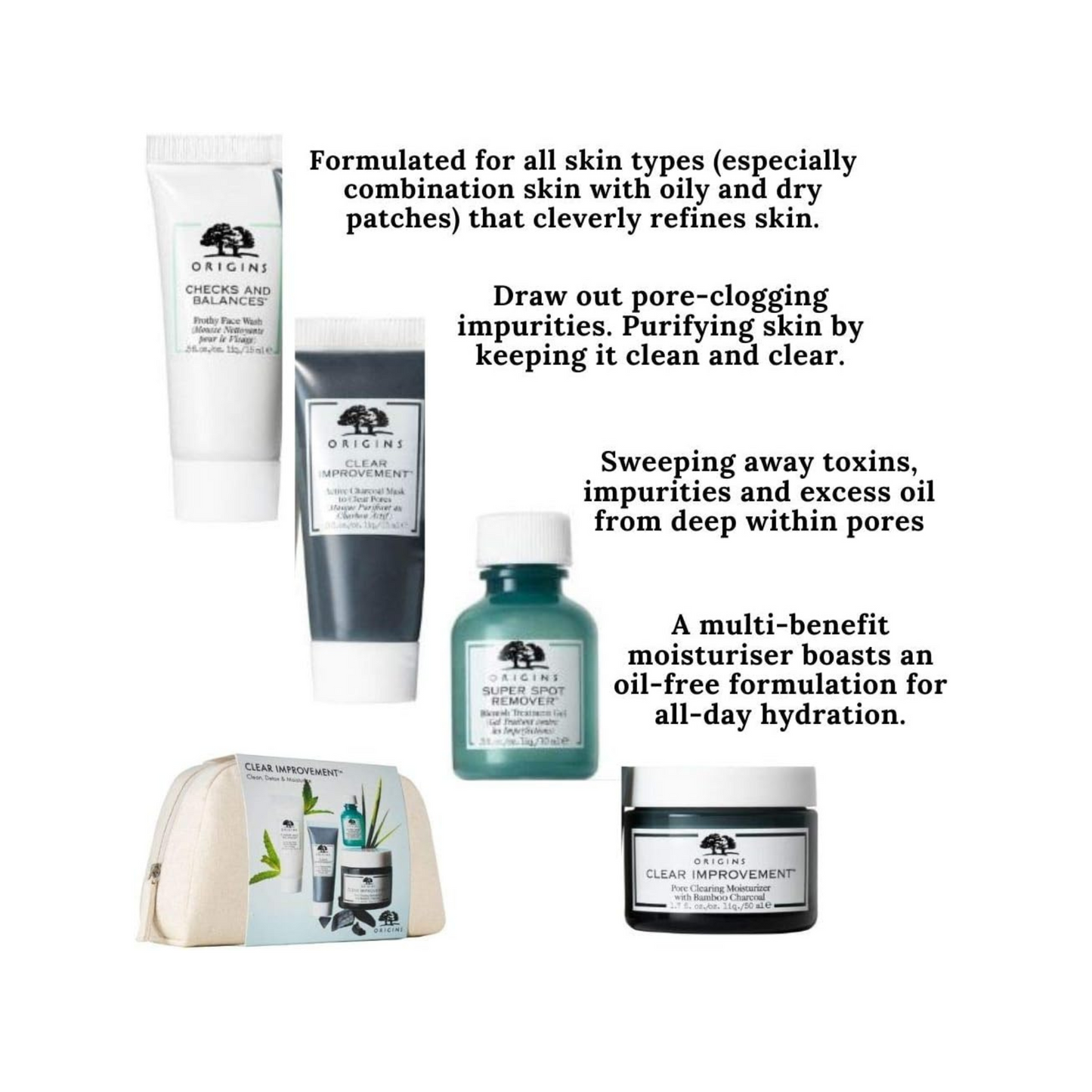 Origins Clear Improvement Clean, Detox And Moisturise Set