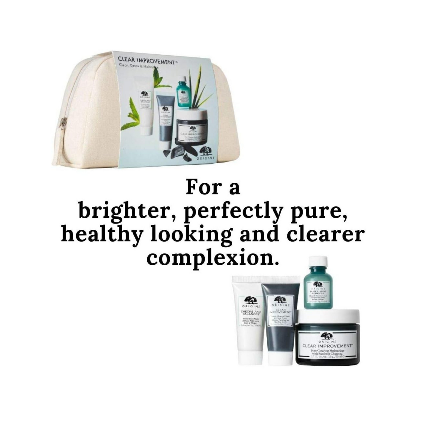 Origins Clear Improvement Clean, Detox And Moisturise Set For a Brighter, Perfectly Pure, Healthy Looking and Clearer Complexion.