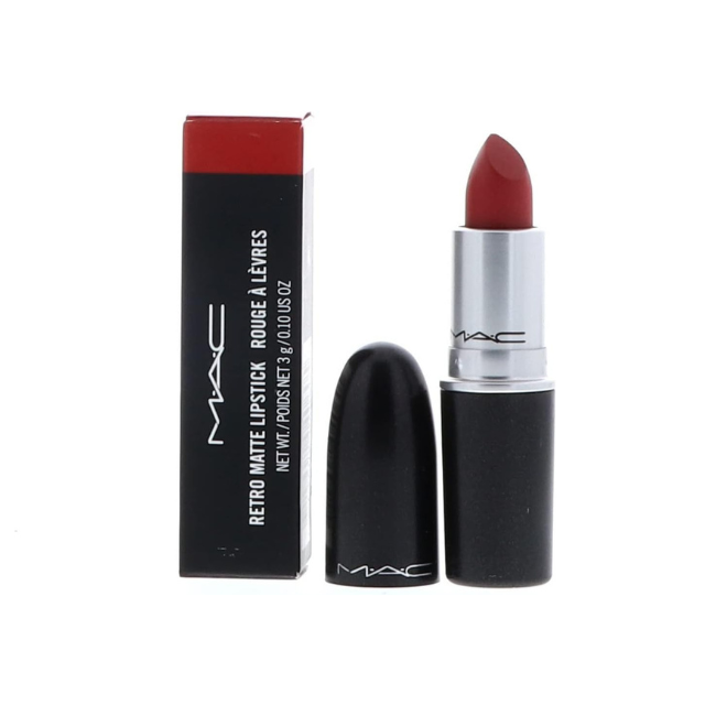 MAC Retro Matte Lipstick with packaging on a white background