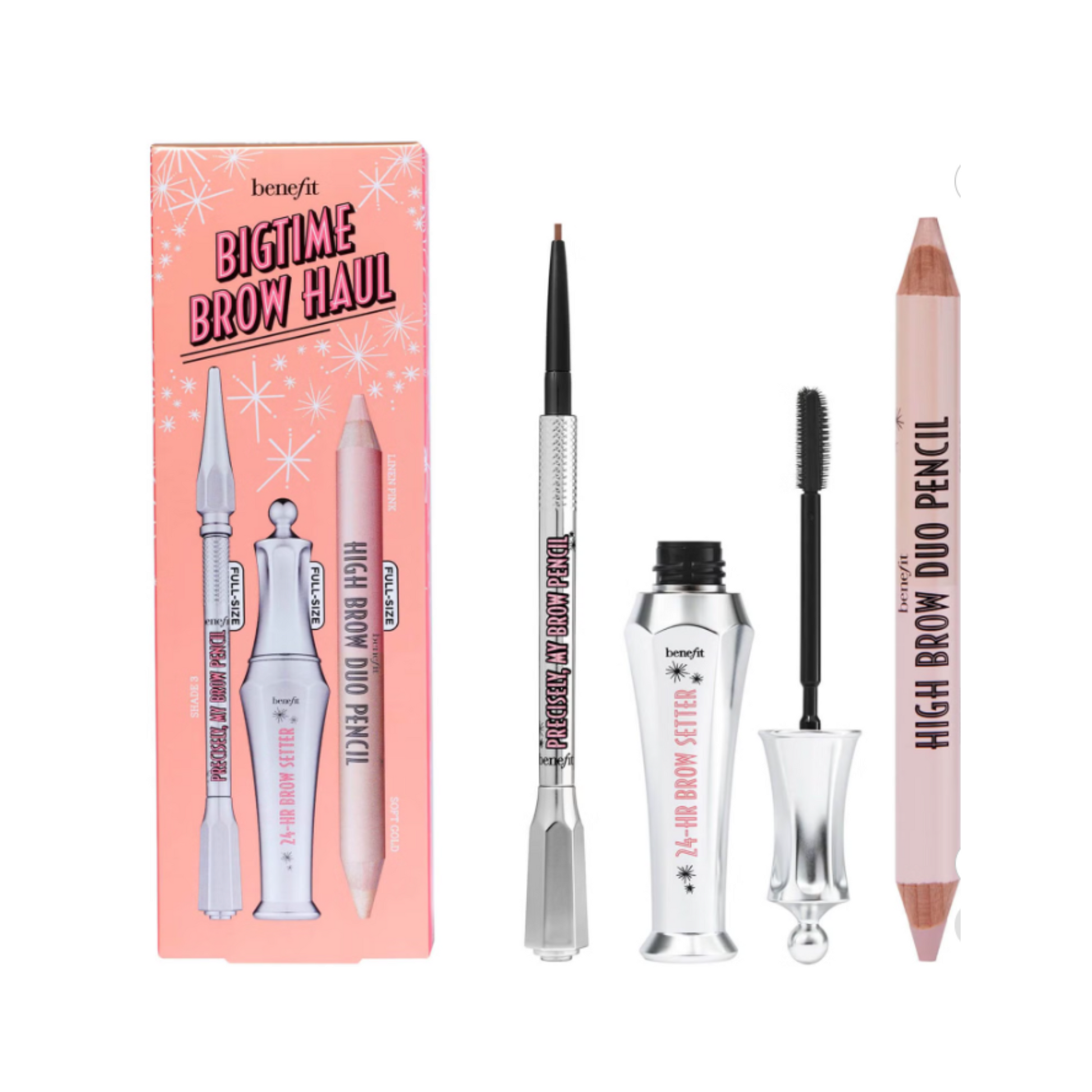 BENEFIT Bigtime Brow Haul brow value set including Precisely, My Brow Pencil & 24-HR Brow Setter Shade 5 Black - Brown Worth £70.50