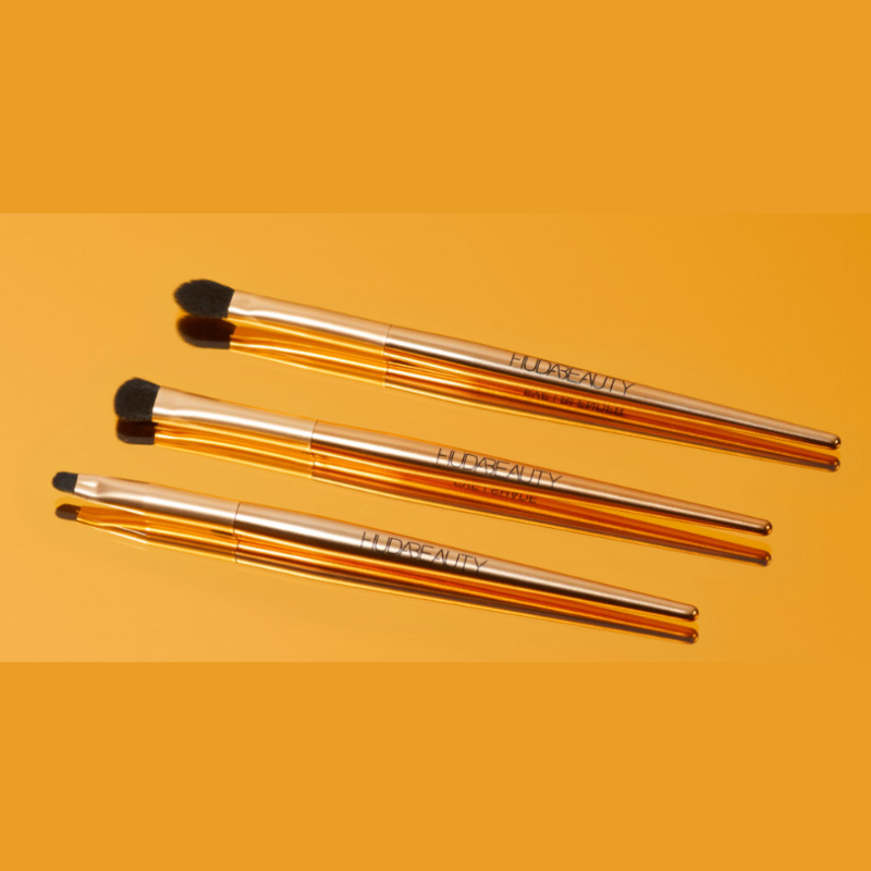 Blender, shader and angled liner brush for eye makeup