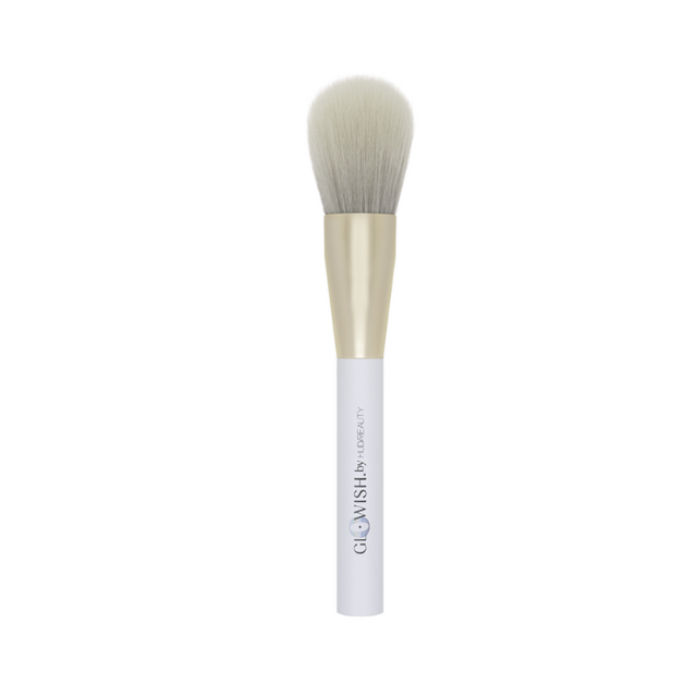 Domed vegan powder brush for flawless airbrushed finish