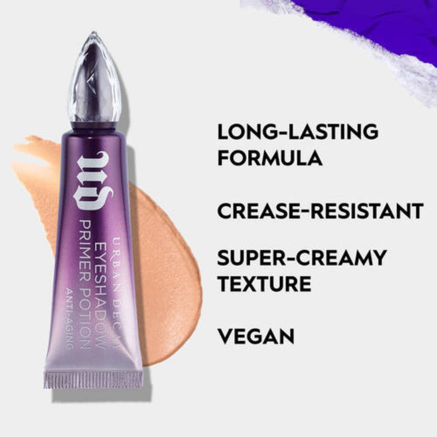 Urban Decay Eyeshadow Primer Potion 10ml Long Lasting Formula, Crease Resistant, Super Creamy Texture, Vegan Formula